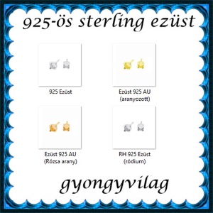 925-ös sterling ezüst ékszerkellék: fülbevaló kapocs, bedugós EFK B 60-3e - kellékek & szerszámok - gyöngy, ékszerkellék - egyéb alkatrész - Meska.hu