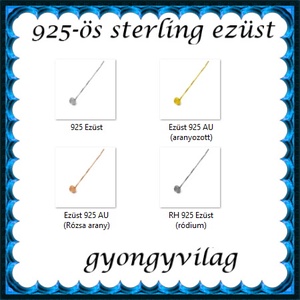 925-ös sterling ezüst ékszerkellék: fülbevaló kapocs, bedugós, füllánc EFK BFL 08-6e - kellékek & szerszámok - gyöngy, ékszerkellék - egyéb alkatrész - Meska.hu