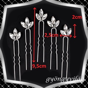 Ékszerek-hajdíszek, hajcsatok: Esküvői, menyasszonyi, alkalmi hajdísz, ES-H-TŰ40e-clear 5db/csomag - esküvő - hajdísz - kontydísz & hajdísz - Meska.hu