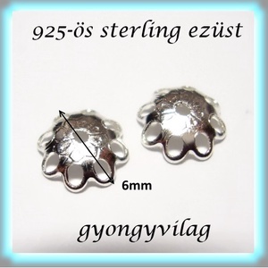 925-ös sterling ezüst ékszerkellék: gyöngykupak EGYK 34-6 2db/csomag - kellékek & szerszámok - gyöngy, ékszerkellék - fém köztesek - Meska.hu