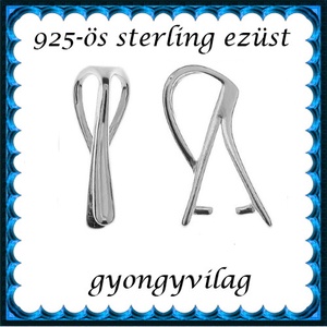 925-ös sterling ezüst ékszerkellék: medáltartó, medálkapocs EMK 103, Kellékek & szerszámok, Ékszerkellék, Medáltartó, medálkapocs, Ékszerkészítés, Mindenmás, Ékszerkészítés, MESKA