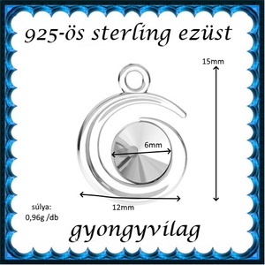 925-ös sterling ezüst ékszerkellék: medál / pandora / fityegő EMTÉ23 - kellékek & szerszámok - gyöngy, ékszerkellék - fém köztesek - Meska.hu