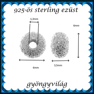 925-ös sterling ezüst ékszerkellék: köztes / gyöngy / dísz EKÖ 102  - kellékek & szerszámok - gyöngy, ékszerkellék - fém köztesek - Meska.hu