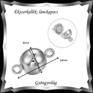 Ékszerkellék: lánckapocs BLK-1S-14-8 mágneskapocs - kellékek & szerszámok - gyöngy, ékszerkellék - egyéb alkatrész - Meska.hu