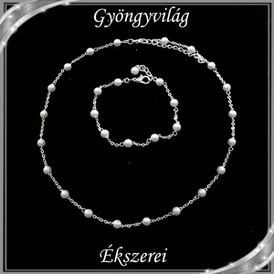 Esküvői, menyasszonyi, alkalmi ékszer szett,  SSZEB-TE11 42-19,5, Esküvő, Ékszer, Ékszerszett, Ékszerkészítés, Gyöngyfűzés, gyöngyhímzés, MESKA