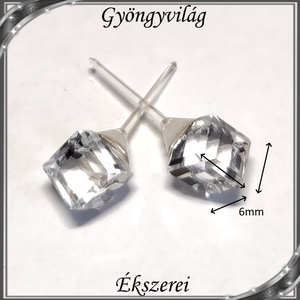 Ékszerek-fülbevalók: szilikon fülbevaló SFSZ-K05-6 kocka 6mm-es 8pár díszdobozban - ékszer - fülbevaló - pötty fülbevaló - Meska.hu