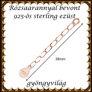 925-ös ezüst lánchosszabbító ELK LH 02rg - kellékek & szerszámok - gyöngy, ékszerkellék - egyéb alkatrész - Meska.hu