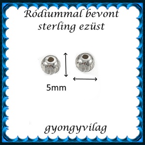 925-ös sterling ezüst ékszerkellék: köztes/gyöngy/díszitőelem EKÖ103-5r - kellékek & szerszámok - gyöngy, ékszerkellék - fém köztesek - Meska.hu