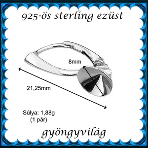925-ös sterling ezüst ékszerkellék: fülbevaló kapocs, biztonsági-francia kapcsos EFK K 19-8-2e - kellékek & szerszámok - gyöngy, ékszerkellék - egyéb alkatrész - Meska.hu