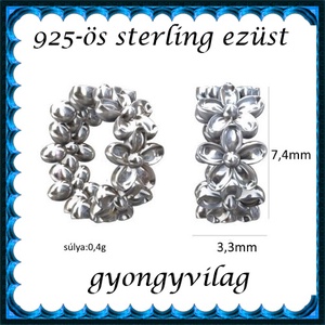 925-ös sterling ezüst ékszerkellék: köztes / gyöngy / dísz EKÖ 66r - kellékek & szerszámok - gyöngy, ékszerkellék - egyéb alkatrész - Meska.hu