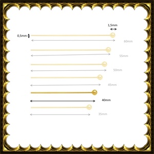 925-ös sterling ezüst ékszerkellék: szerelőpálca gömb végű ESZP G 40x0,5g 2db/csomag, Kellékek & szerszámok, Gyöngy, ékszerkellék, Egyéb alkatrész, Ékszerkészítés, Ékszerkészítés, MESKA