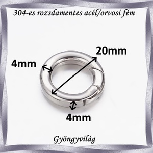 304 Nemes acél ékszerkellék: lánckapocs NALK 07-20 1db/ csomag - kellékek & szerszámok - gyöngy, ékszerkellék - egyéb alkatrész - Meska.hu
