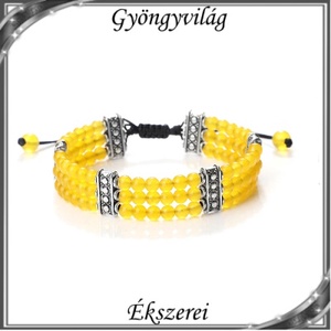 Ásvány  karkötő SKEB-ÁS05-08 Yellow Chalcedony, Ékszer, Karkötő, Gyöngyös karkötő, Ékszerkészítés, Gyöngyfűzés, gyöngyhímzés, MESKA