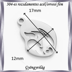 Nemes acél ékszerkellék: medál, caboshon, fityegő NAMCF-05e 1db/cs - kellékek & szerszámok - gyöngy, ékszerkellék - cabochon - Meska.hu