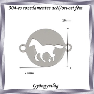 Nemes acél ékszerkellék: medál, caboshon, fityegő NAMCF-13e 1db/cs - kellékek & szerszámok - gyöngy, ékszerkellék - cabochon - Meska.hu