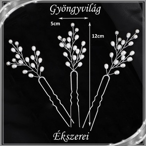 Ékszerek-hajdíszek, hajcsatok: Esküvői, menyasszonyi, alkalmi hajdísz S-H-TŰ04e fehér szett(3db) - esküvő - hajdísz - fésűs hajdísz - Meska.hu