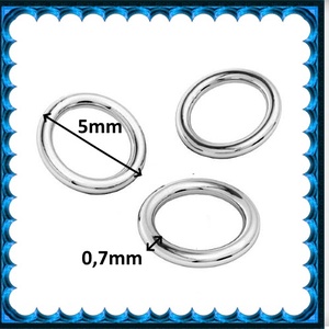 925-ös sterling ezüst ékszerkellék: karika zárt ESZK Z 5x0,7 mm 3db/csomag - kellékek & szerszámok - gyöngy, ékszerkellék - egyéb alkatrész - Meska.hu