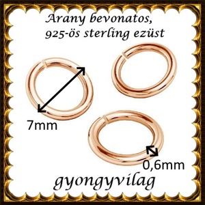 925-ös sterling ezüst ékszerkellék: karika nyitott ESZK 7x0,6rg  2db /csomag - kellékek & szerszámok - gyöngy, ékszerkellék - egyéb alkatrész - Meska.hu