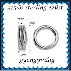 925-ös sterling ezüst ékszerkellék: karika dupla ESZK D 6x0,6  1db/csomag - kellékek & szerszámok - gyöngy, ékszerkellék - egyéb alkatrész - Meska.hu