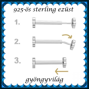 925-ös sterling ezüst ékszerek: fül piercing EP03 - ékszer - fülbevaló - fülékszer - Meska.hu