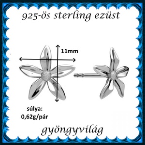 925-ös sterling ezüst ékszerek: fülbevaló EF29 - ékszer - fülbevaló - pötty fülbevaló - Meska.hu