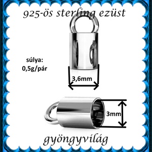 925-ös ezüst  lánckapocsvég  ELK V 14-3 - kellékek & szerszámok - gyöngy, ékszerkellék - egyéb alkatrész - Meska.hu