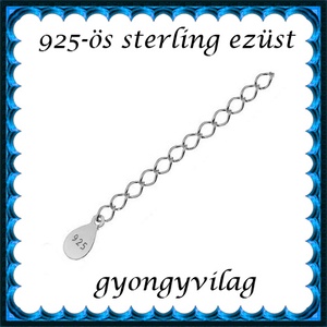 925-ös sterling ezüst ékszerkellék: lánchosszabbító ELK LH 03e, Kellékek & szerszámok, Gyöngy, ékszerkellék, Egyéb alkatrész, Ékszerkészítés, MESKA