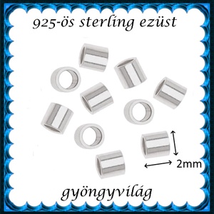 925-ös sterling ezüst ékszerkellék: köztes / gyöngy / dísz  EKÖ 19 2x2mm - kellékek & szerszámok - gyöngy, ékszerkellék - egyéb alkatrész - Meska.hu