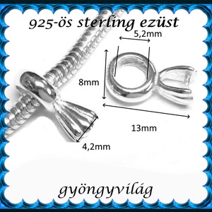 925-ös sterling ezüst ékszerkellék: medáltartó, medálkapocs EMK 122 - kellékek & szerszámok - gyöngy, ékszerkellék - egyéb alkatrész - Meska.hu