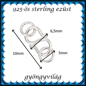  925-ös  ezüst S lánckapocs ELK S 01e - kellékek & szerszámok - gyöngy, ékszerkellék - egyéb alkatrész - Meska.hu