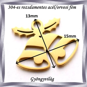 304 Nemes acél ékszerkellék: medál, caboshon, fityegő NAMCF-16a 1db/cs  - kellékek & szerszámok - gyöngyfűzés kellékek - cabochon - Meska.hu