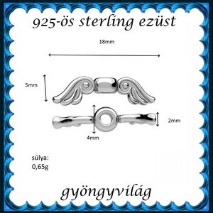 925-ös sterling ezüst ékszerkellék: köztes / gyöngy / dísz EKÖ 105 - kellékek & szerszámok - gyöngy, ékszerkellék - fém köztesek - Meska.hu