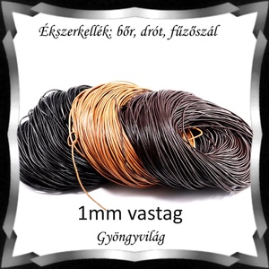 Ékszerkellék: fűző szál/ bőr szál FSZ03-1 mm-es több színben, Kellékek & szerszámok, Gyöngy, ékszerkellék, Egyéb alkatrész, Ékszerkészítés, MESKA