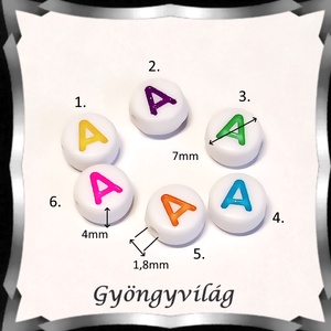 Gyöngyök: akril gyöngy/betű fűzhető GYA-E001sz 60db/csomag - kellékek & szerszámok - gyöngy, ékszerkellék - fém köztesek - Meska.hu