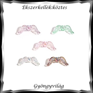 Ékszerkellék: köztes / díszítőelem / gyöngy BKÖ 1S 49 2db/csomag /angyalszárny, Kellékek & szerszámok, Gyöngy, ékszerkellék, Fém köztesek, Ékszerkészítés, MESKA