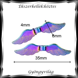 Ékszerkellék: köztes / díszítőelem / gyöngy BKÖ 1S 50 2db/csomag /angyalszárny - kellékek & szerszámok - gyöngy, ékszerkellék - fém köztesek - Meska.hu