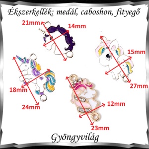 Ékszerkellék: medál, caboshon, fityegő BMCF-2-04 több féle unikornis - kellékek & szerszámok - gyöngy, ékszerkellék - fém köztesek - Meska.hu