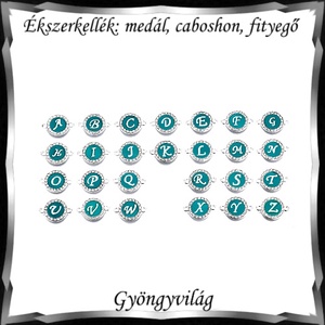 Ékszerkellék: medál, caboshon, fityegő BMCF-2-45  1db/csomag monogramos, Kellékek & szerszámok, Gyöngy, ékszerkellék, Fém köztesek, Ékszerkészítés, MESKA