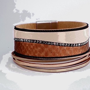 Cuff női karkötö beige- oarany - ékszer - karkötő - karperec - Meska.hu