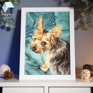 Yorkie portré 01 - eredeti akril festmény / Yorkshire terrier , Művészet, Festmény, Akril, Fotó, grafika, rajz, illusztráció, Festészet, MESKA