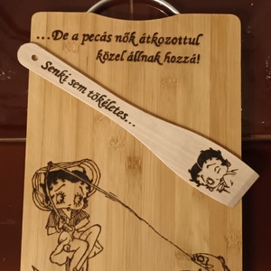 Konyhai szett, Betty Boop, Otthon & Életmód, Konyhafelszerelés, tálalás, Sütés, főzés, Vágódeszka, Gravírozás, pirográfia, MESKA