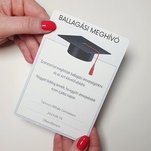 Ballagási meghívó / Diplomaosztó meghívó (szürke) - unisex - otthon & életmód - papír írószer - meghívó - Meska.hu