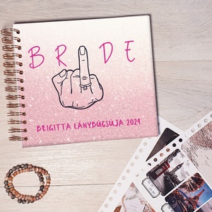 Lánybúcsús emlékkönyv, fotóalbum, napló, Scrapbook (Pink Bride) - névre szóló - Meska.hu