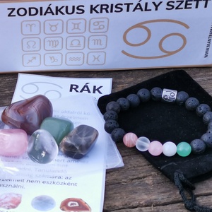 Zodiákus kristály szett- Rák, Ékszer, Karkötő, Gyöngyös karkötő, Ékszerkészítés, MESKA