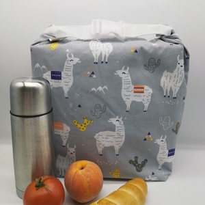 Uzsonnás táska - Rolltop lunch bag - zero waste - táska & tok - uzsonna- & ebéd tartó - ebéd tasak, doboz - Meska.hu