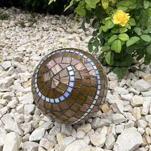 Bronz mozaik gömb, díszgömb kertbe, lakásba - 21 cm - Meska.hu