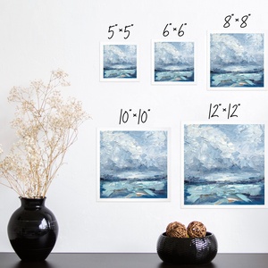 Absztrakt Horizont, Óceán Felhőkkel - Art Print, Giclée Nyomat Olajfestményről, Modern Fali Dekoráció - művészet - grafika & illusztráció - művészi nyomat - Meska.hu