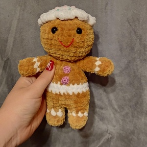 Horgolt mézeskalács figura (Mézi), Játék & Sport, Plüssállat & Játékfigura, Más figura, Horgolás, Wolans bunny baby fonalból készült amigurumi technikával. Mérete kb. 17-18 cm. Biztonsági szemekkel..., MESKA