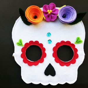 Sugar skull cukorkoponya álarc- RENDELHETŐ!, Otthon & Lakás, Dekoráció, Halloween, Halloweeni jelmez és kiegészítők, Varrás, MESKA