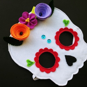 Sugar skull cukorkoponya álarc- RENDELHETŐ! - otthon & életmód - dekoráció - halloween - halloweeni jelmez és kiegészítők - Meska.hu